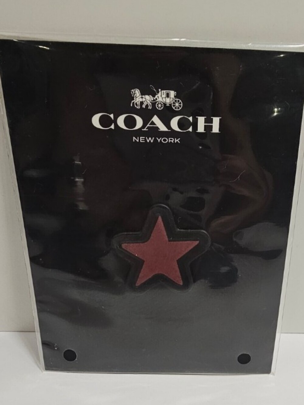 Coach New York Burgundy Leather Star Sticker Patch For Bags NWT